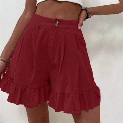 Kissha™ - Wide Shorts with Ruffled Edges