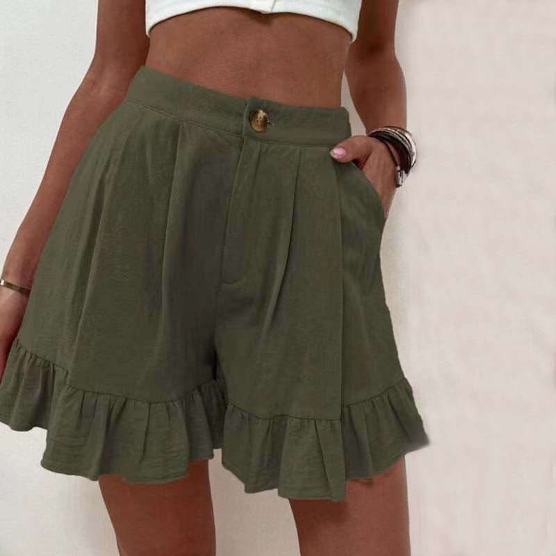 Kissha™ - Wide Shorts with Ruffled Edges