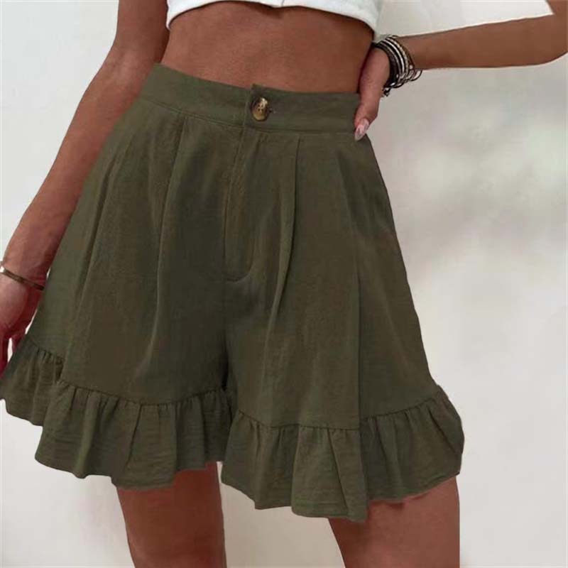 Kissha™ - Wide Shorts with Ruffled Edges