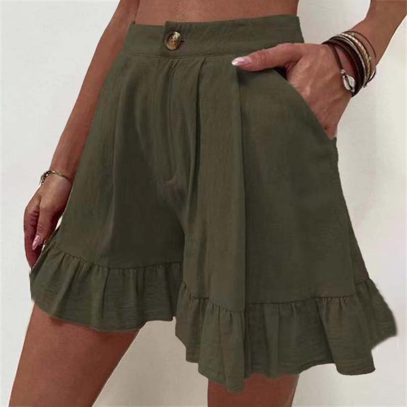 Kissha™ - Wide Shorts with Ruffled Edges