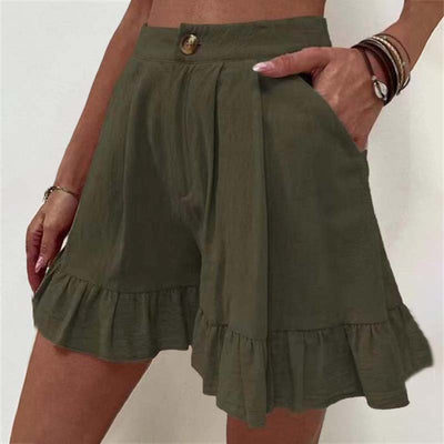 Kissha™ - Wide Shorts with Ruffled Edges