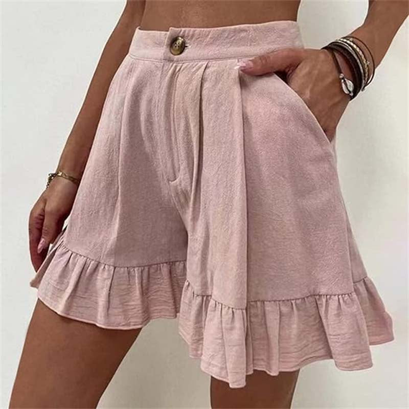 Kissha™ - Wide Shorts with Ruffled Edges