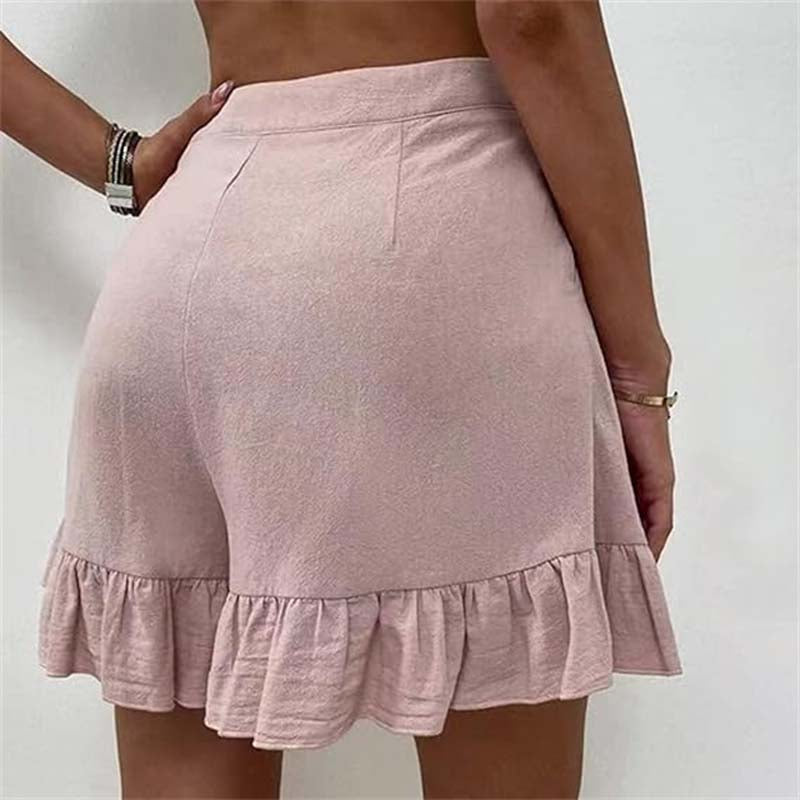 Kissha™ - Wide Shorts with Ruffled Edges