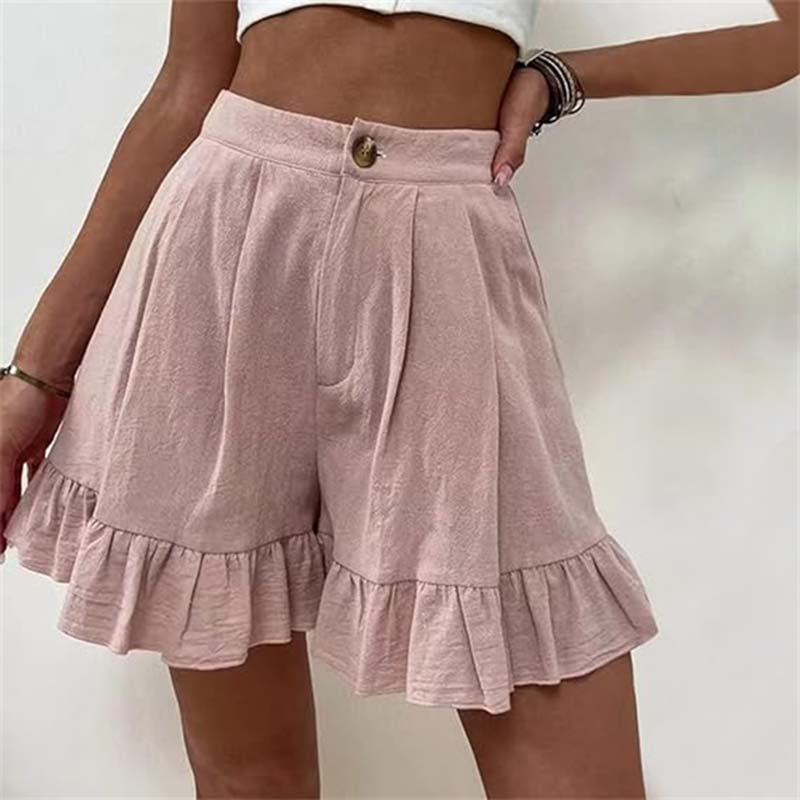 Kissha™ - Wide Shorts with Ruffled Edges