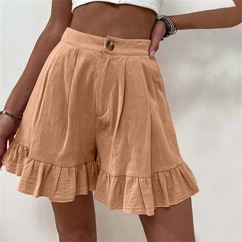 Kissha™ - Wide Shorts with Ruffled Edges