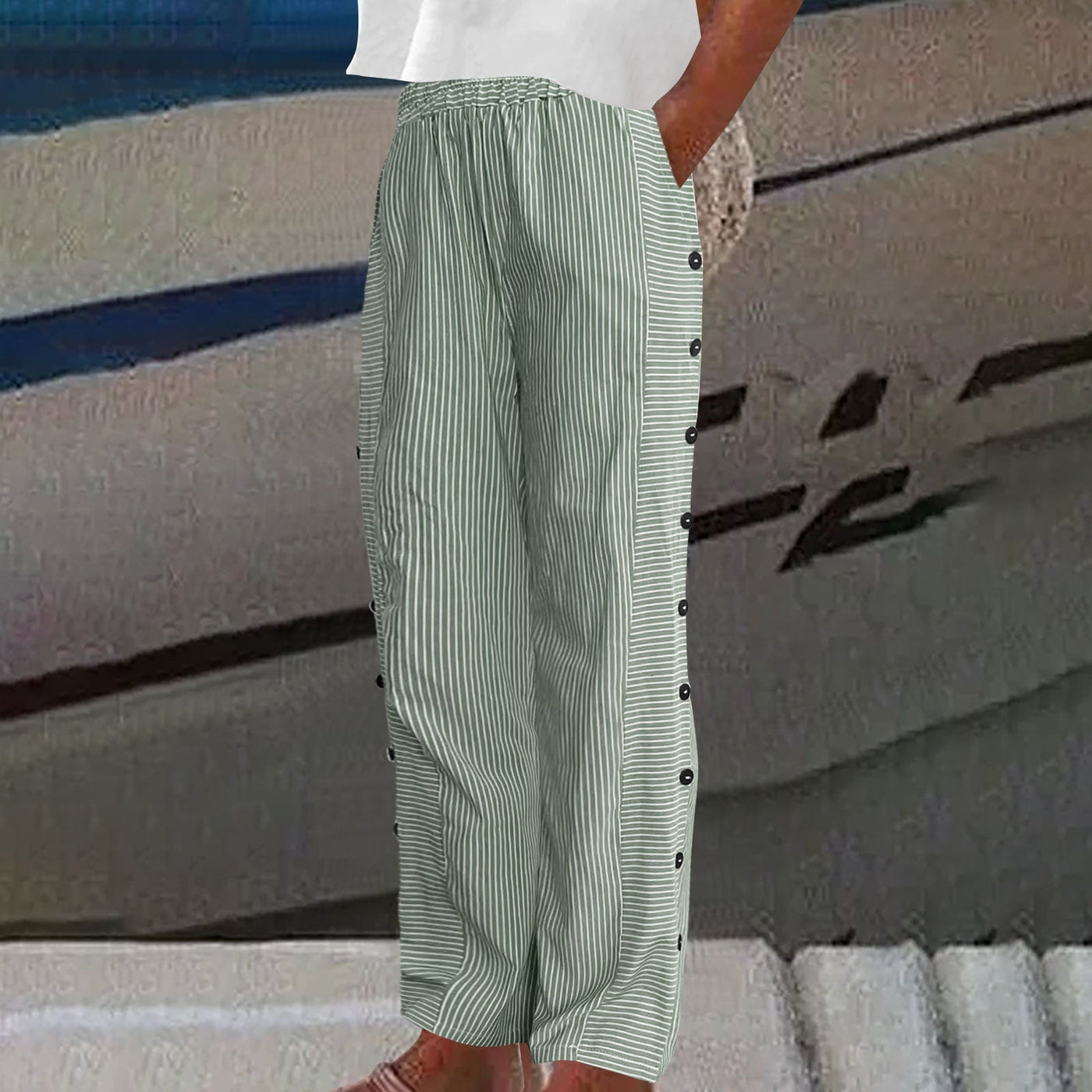 Sera™ - Pants with Drawstring and Buttons