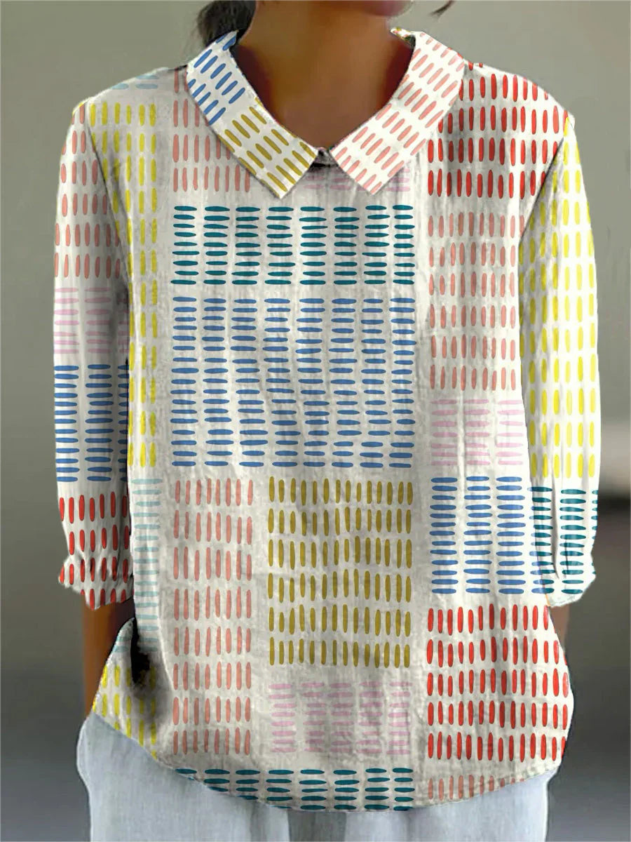 Inès – pastel graphic blouse